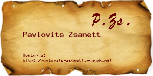 Pavlovits Zsanett névjegykártya